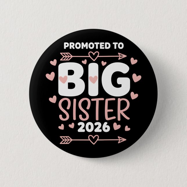 Badge Rond 5 Cm Promoted to Big Sister Adorable 2026 Baby (Devant)