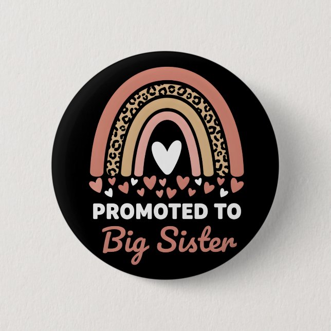 Badge Rond 5 Cm Promoted to Big Sister Adorable 2026 Baby (Devant)