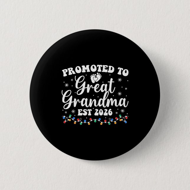 Badge Rond 5 Cm Promoted To Great Grandma Est 2026 First Time New  (Devant)