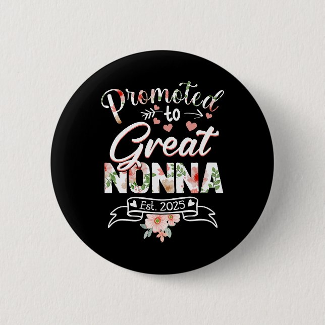 Badge Rond 5 Cm Promoted To Great Nonna Est 2025 First Time New Gr (Devant)