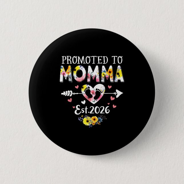 Badge Rond 5 Cm Promoted To Momma 2026 First Time New Grandma Preg (Devant)