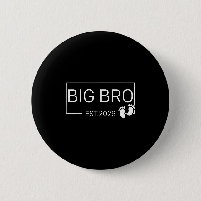 Badge Rond 5 Cm Promu À Big Bro Est 2026 Nouveau Frère Baby Anno (Devant)