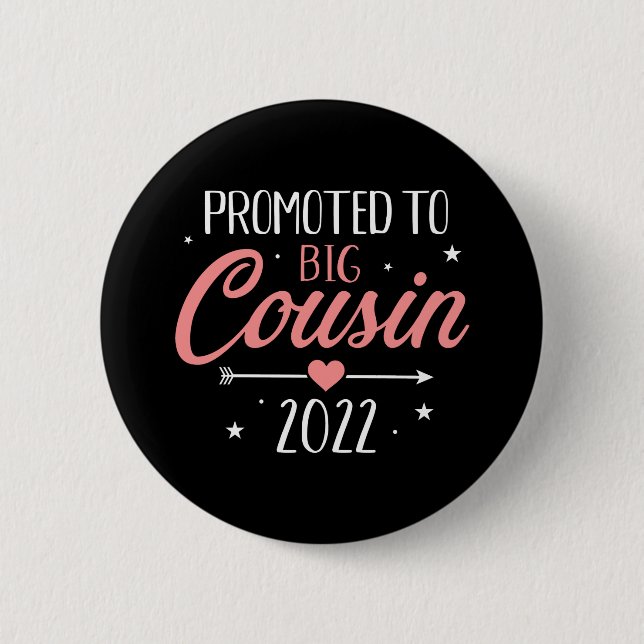 Badge Rond 5 Cm Promu à grand cousin 2022 faire-part de grossesse (Devant)