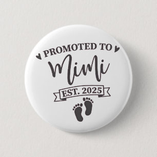 Badge Rond 5 Cm Promu à Mimi Est. Grand-mère à devenir 2025