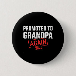 Badge Rond 5 Cm Promu à nouveau à grand-père 2024