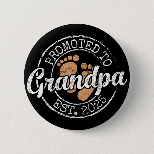 Badge Rond 5 Cm Promu Au Grand-Père Est 2025 À Être (Devant)
