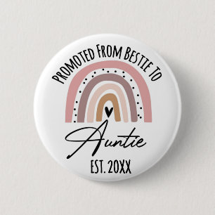 Badge Rond 5 Cm Promu De Bestie À Tante EST. 2022
