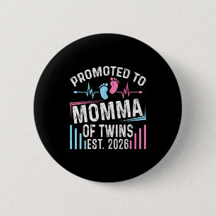 Badge Rond 5 Cm Promue Maman de Jumeaux Ét 2026 Baby Shower Vi
