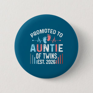 Badge Rond 5 Cm Promue Tante De Jumeaux Ét 2026 Fête De Bébés Jume