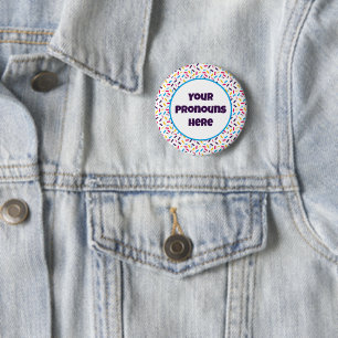 Badge Rond 5 Cm PRONONOUNS Arc-en-ciel Sprinkes Polyamory Fide dra