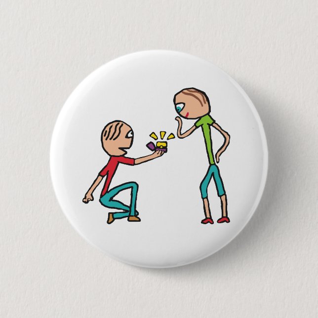 Badge Rond 5 Cm Proposition de mariage fiançailles (Devant)