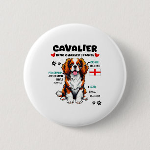 Badge Rond 5 Cm Propriétaire de Cavalier King Charles Spaniel Amou