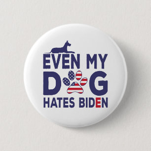 Badge Rond 5 Cm Propriétaire de chien anti Biden - Même mon chien 