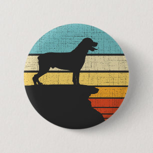 Badge Rond 5 Cm Propriétaire de Rottweiler Retro Vintage 60s les a