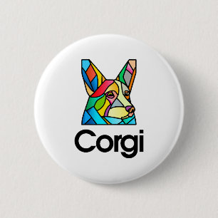Badge Rond 5 Cm Propriétaire du chien de Corgi Pembroke Welsh Corg