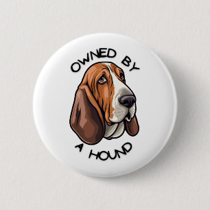Badge Rond 5 Cm Propriété de quelqu'un Basset Hound