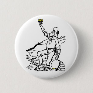 Badge Rond 5 Cm Prospecteur Gold Miner