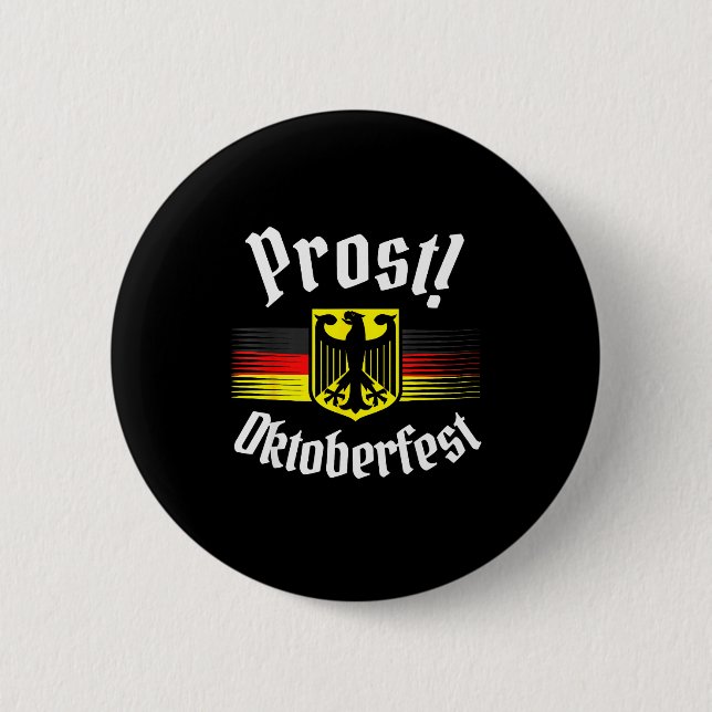 Badge Rond 5 Cm Prost Beer German American Flag Men Mug  (Devant)