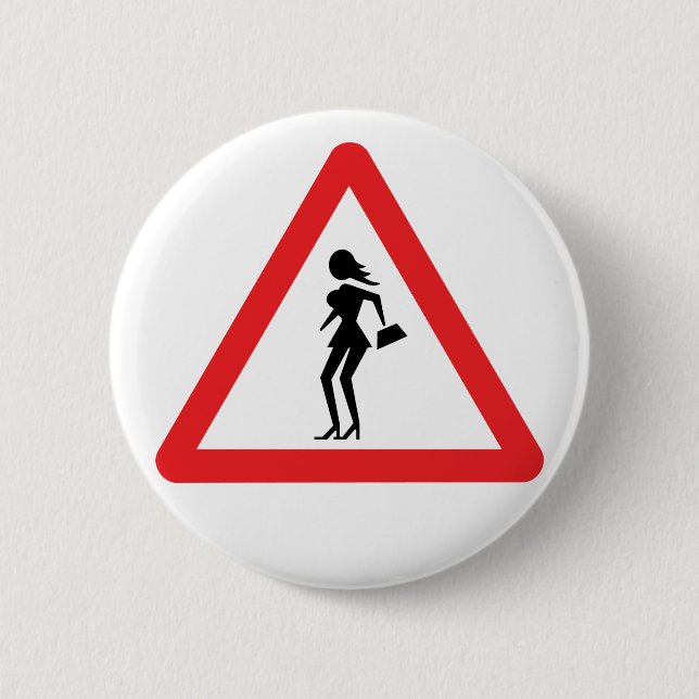 Badge Rond 5 Cm Prostituée de précaution (prostituée d'Attenzione) (Devant)