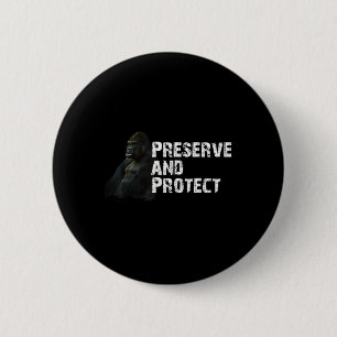Badge Rond 5 Cm Protection De l'environnement des gorilles de mont