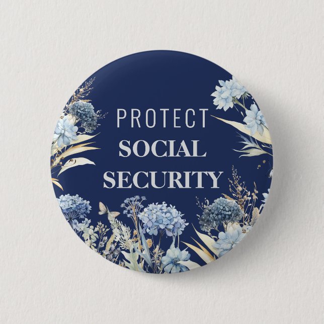 Badge Rond 5 Cm Protéger la sécurité sociale contre Trump (Devant)