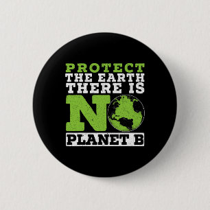 Badge Rond 5 Cm Protéger La Terre Il N'Y A Pas D'Environnement Pla