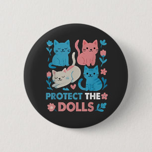 Badge Rond 5 Cm Protéger l'égalité des poupées Trans LGBT chats Lo