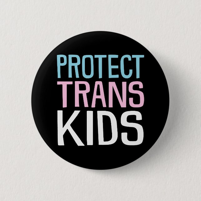 Badge Rond 5 Cm Protéger les enfants trans. (Devant)