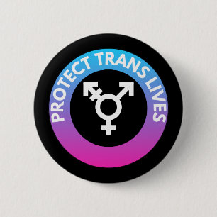 Badge Rond 5 Cm Protéger les vies trans