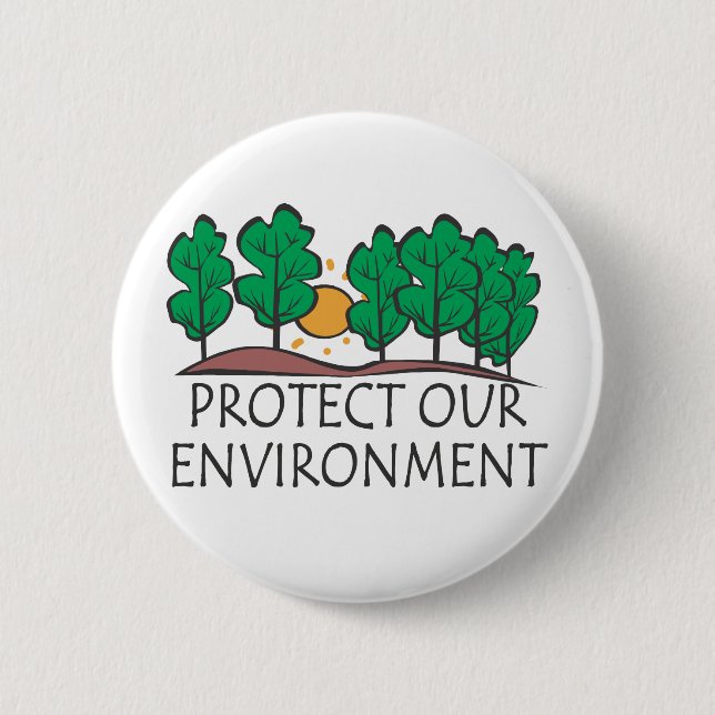 Badge Rond 5 Cm Protégez notre environnement (Devant)