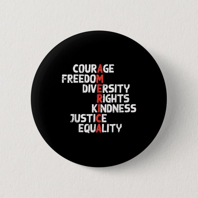 Badge Rond 5 Cm Protestation Amérique Courage Liberté Droits Résis (Devant)