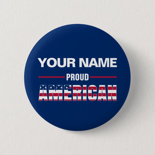 Badge Rond 5 Cm Proud American Personalized (Devant)