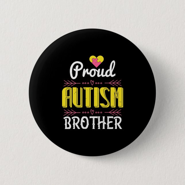 Badge Rond 5 Cm Proud Autism Brother-01 (Devant)