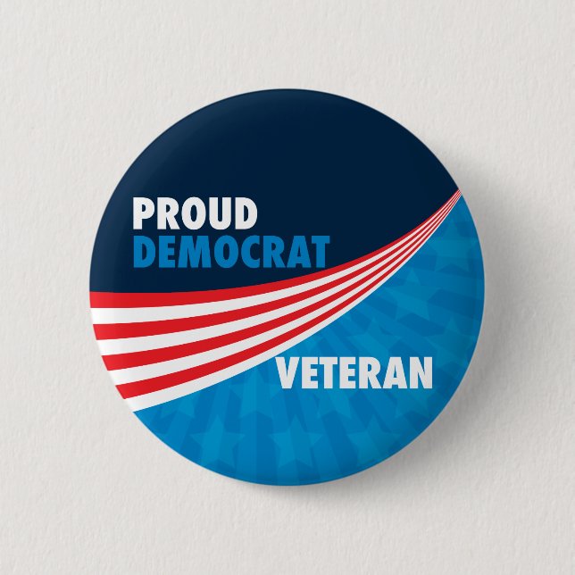 Badge Rond 5 Cm Proud Democrat Veteran (Devant)