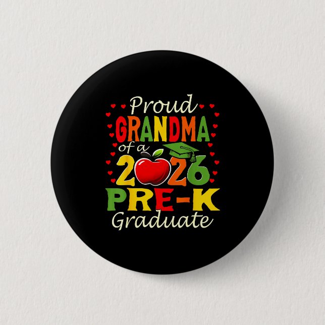 Badge Rond 5 Cm Proud grandma of 2026 pre-k graduate mothers day (Devant)