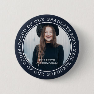 Badge Rond 5 Cm Proud of our Graduate 20XX   Graduation Photo
