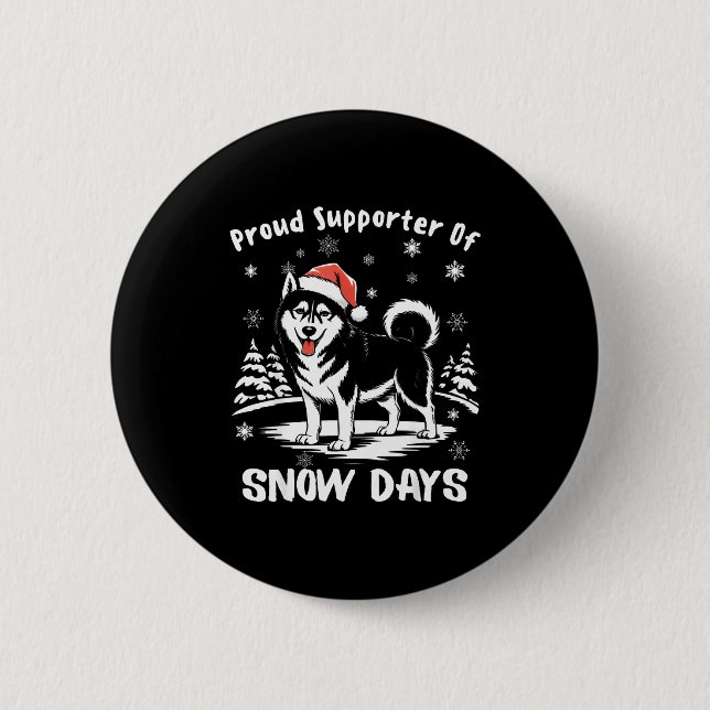 Badge Rond 5 Cm Proud Suprter Of Snow Days Cute Winter Snowflake F (Devant)