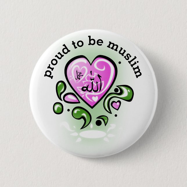 Badge Rond 5 Cm proud to be muslim (Devant)