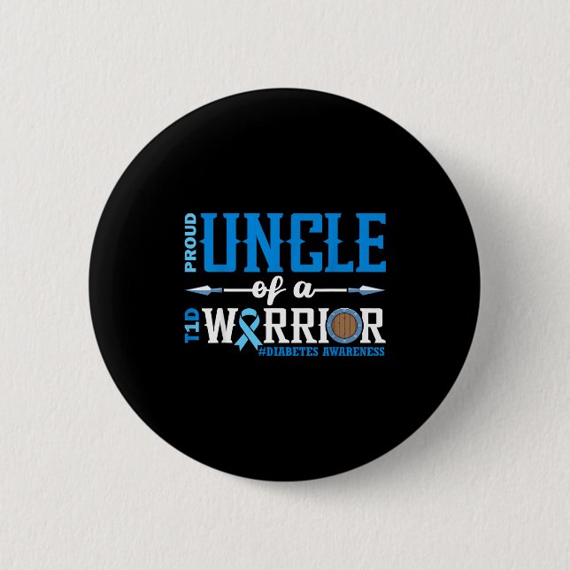 Badge Rond 5 Cm Proud Uncle Of A T1d Warrior Diabetes Awareness Ri (Devant)