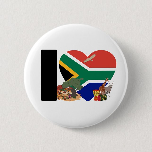 Badge Rond 5 Cm Proudly South African - For real South Africans! (Devant)