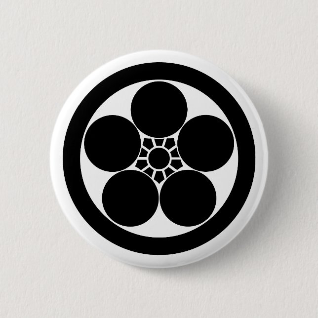Badge Rond 5 Cm Prunier umebachi dans un cercle (Devant)
