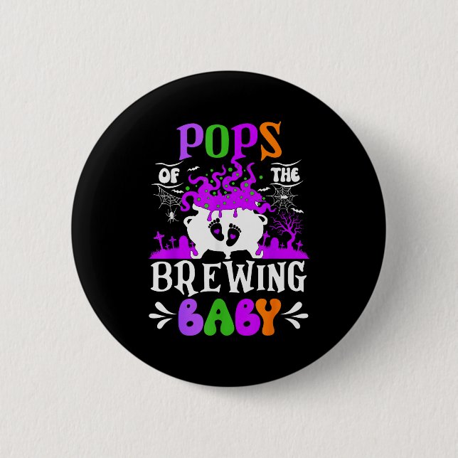 Badge Rond 5 Cm Ps Of The Brewing Baby Dad To Be Halloween  (Devant)