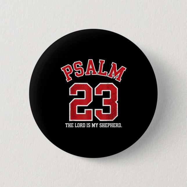 Badge Rond 5 Cm Psalm 23 The Lord Is My Shepherd  (Devant)
