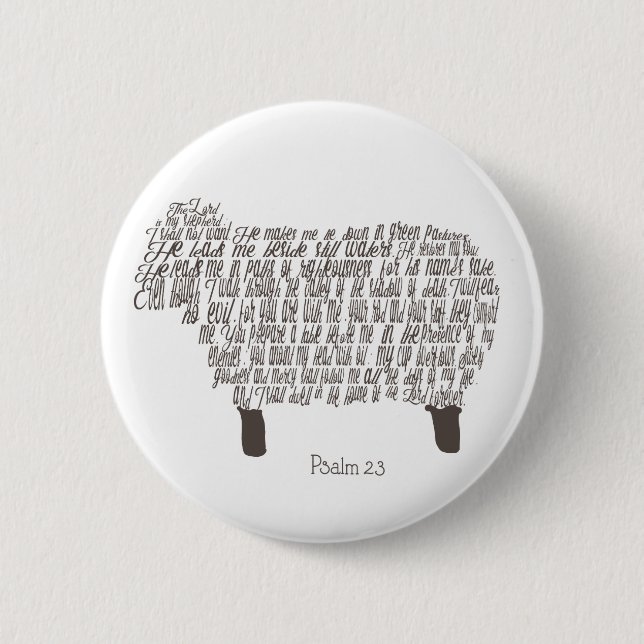 Badge Rond 5 Cm Psaume 23 Art (Devant)