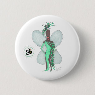 Badge Rond 5 Cm Pseudo Pin de bouton de mode de plume de vert de