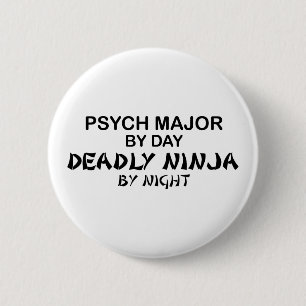 Badge Rond 5 Cm Psych Ninja mortel principal