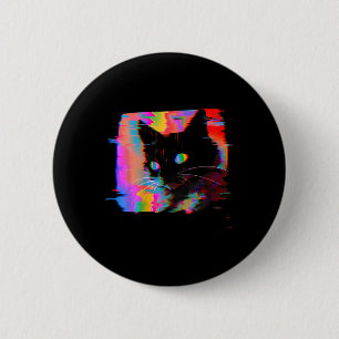 Badge Rond 5 Cm Psychedelic Weirdcore Chat Vaporwave Voyage esthét