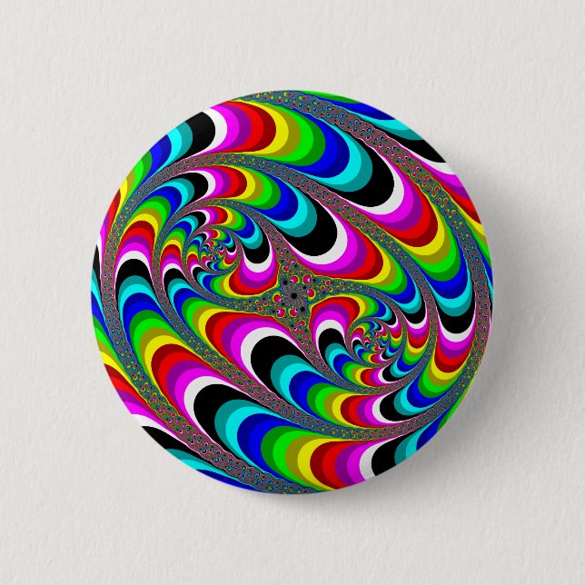 Badge Rond 5 Cm Psychédélique - Fractale (Devant)