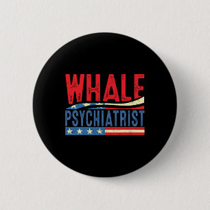 Badge Rond 5 Cm Psychiatre de baleine rayure rétro 2025