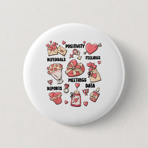 Badge Rond 5 Cm Psychologue de l'école Retro Valentine Mentale
